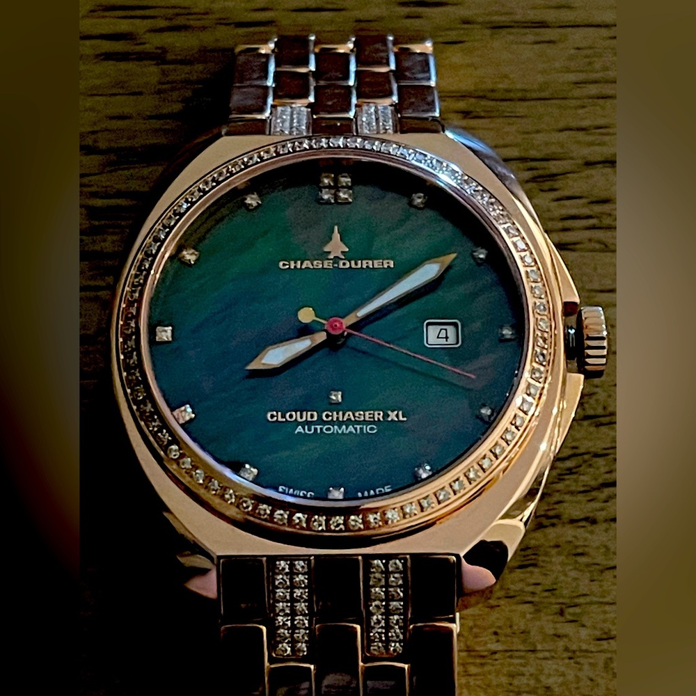Chase Durer Cloud Chaser XL 18K Rose Gold Plated BLACK MOP DIAMOND LIM. ED, Box